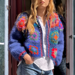 Cardigan mohair crochet majorelle hippie