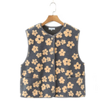 gilet sans manche laine imprimé femme