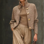 cardigan laine élégant bouton doré femme