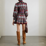 robe courte imprimée manche longue
