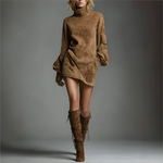 robe daim marron femme hiver