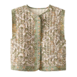 gilet sans manches imprimé coton vert