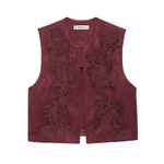 Gilet sans manches bordeaux AnneLise