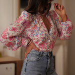 Chemisier à fleurs rose Jodie chic
