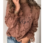 blouse dentelle vieux rose
