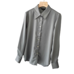 chemise en soie femme grise