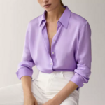 chemise en soie femme mauve