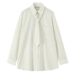 chemise cravatte blanche à rayures femme