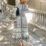 Robe longue imprimée automne hiver