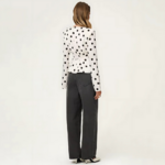 chemisier blanc à pois col V femme (4)