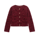Cardigan bordeaux en broderie