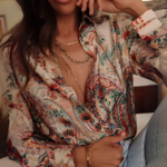 Chemisier imprimé satin Lou