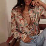 Chemisier imprimé satin Lou femme