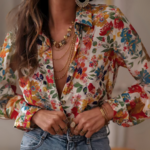 Chemisier imprimé fleurs Agathe (3)