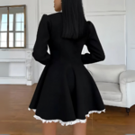 robe noire élégante automne hiver femme