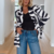 Blazer zèbre noir et blanc femme (2)