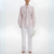 chemise cravatte à rayures femme  rose