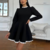 robe noire et blanche chic automne hiver femme