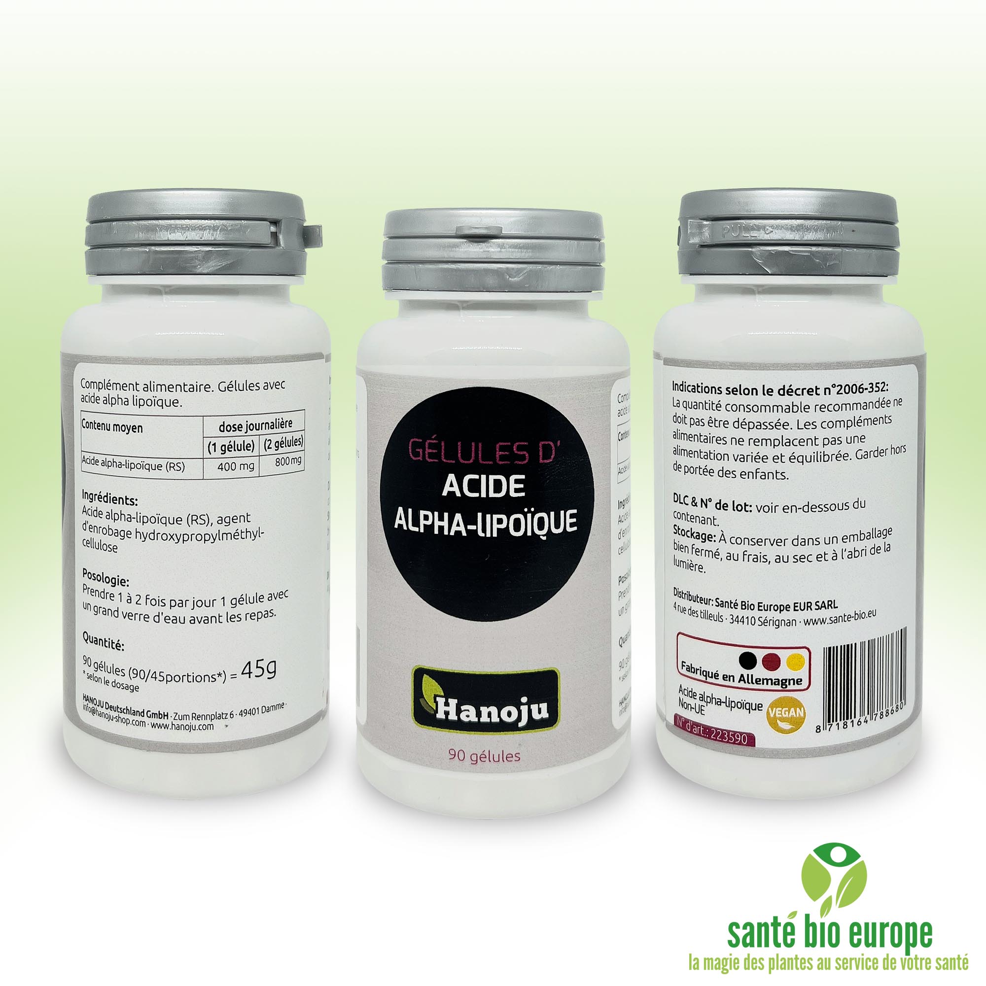 Alpha-Lipoic Acid capsules all sides