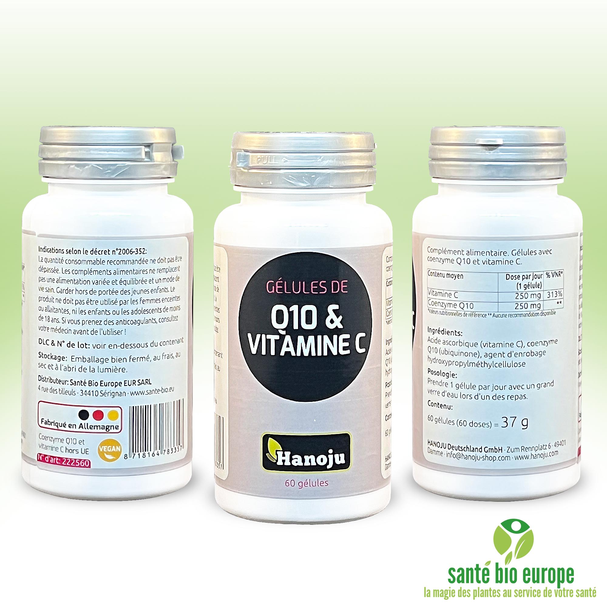 Q10 &amp; Vitamine C (60 gélules) all sides