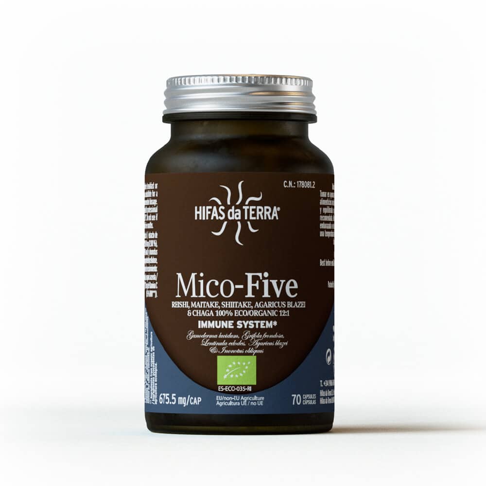 Mico-Five - Chaga - Agaricus Blazei - Reishi - Maitaké - Shitaké - 70 gélules