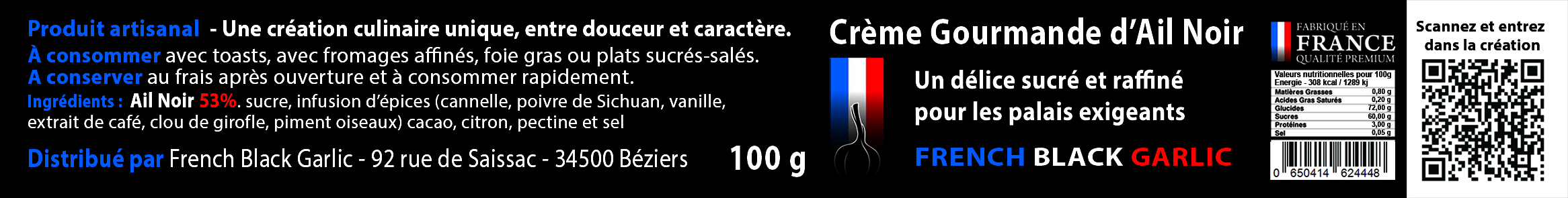 creme gourmande dail noir (confiture) etiquette 2025