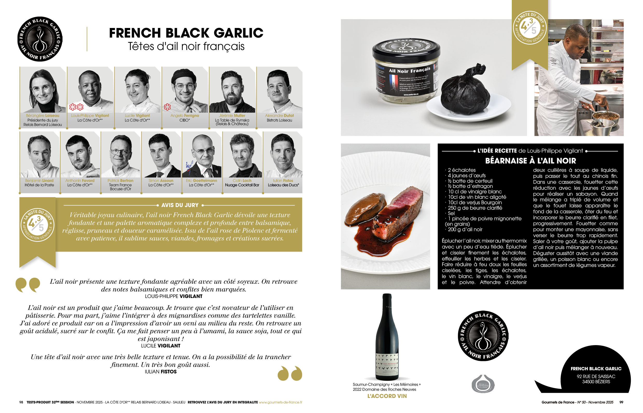 FRENCH BLACK GARLIC note des chef