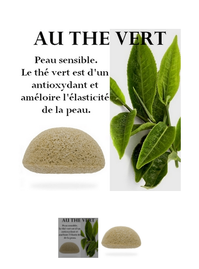 Eponge de Konjac Argile verte et Thé vert - Aromandise