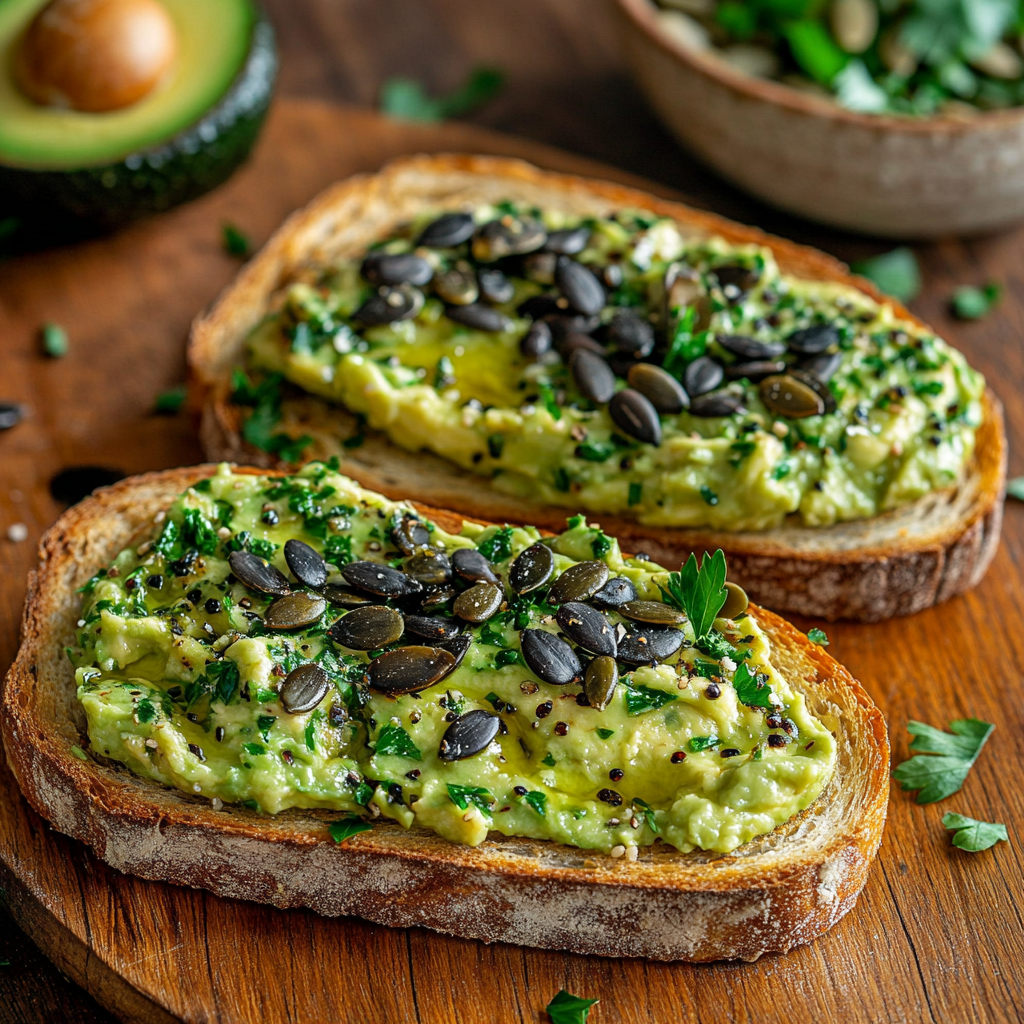 rpd1 4 toast a l avocat graines de courge et ail noir recette non fodmap special ipe