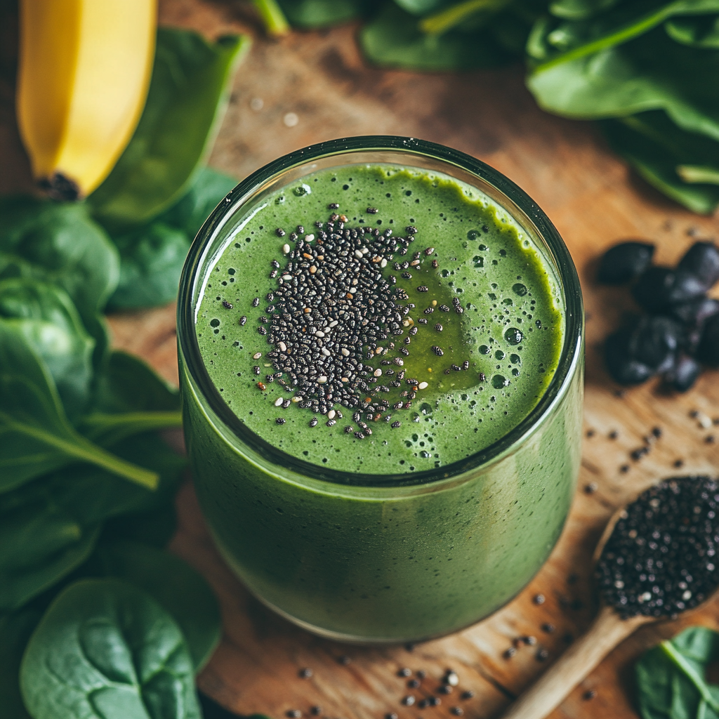 rpd1 5 smoothie vert a la spiruline banane et ail noir recette non fodmap special ipe