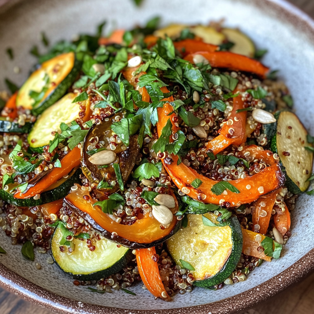 Photo de la recette : Salade de quinoa aux légumes rôtis