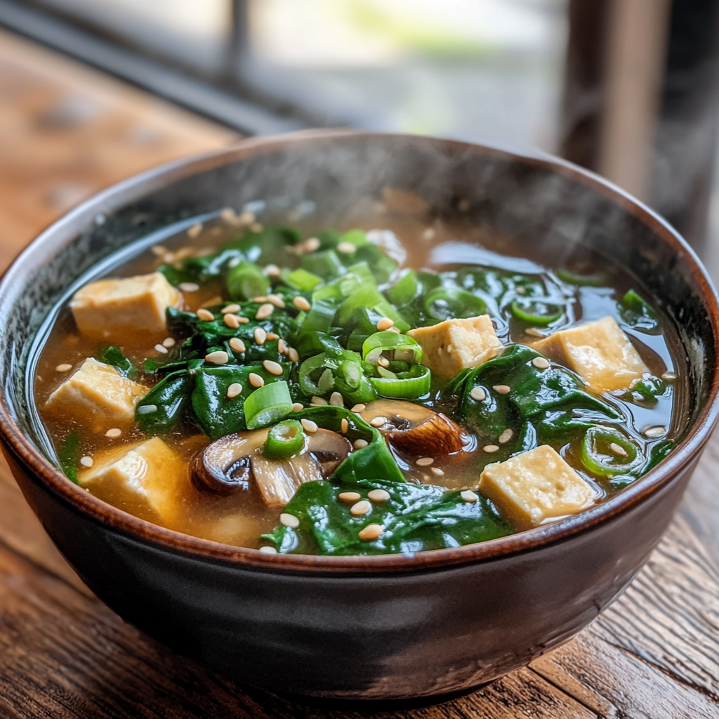 Photo de la recette : Soupe miso avec légumes et tofu
