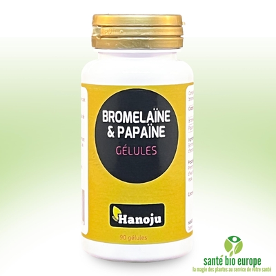 Broméline + Papaine (ananas & papaye) - 260 mg - 90 gélules