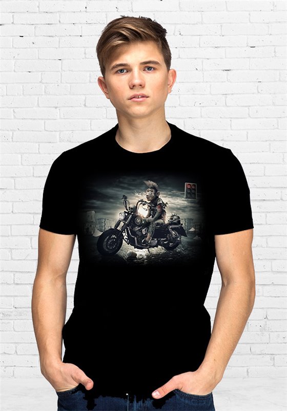 t-shirt-homme-singe-motard