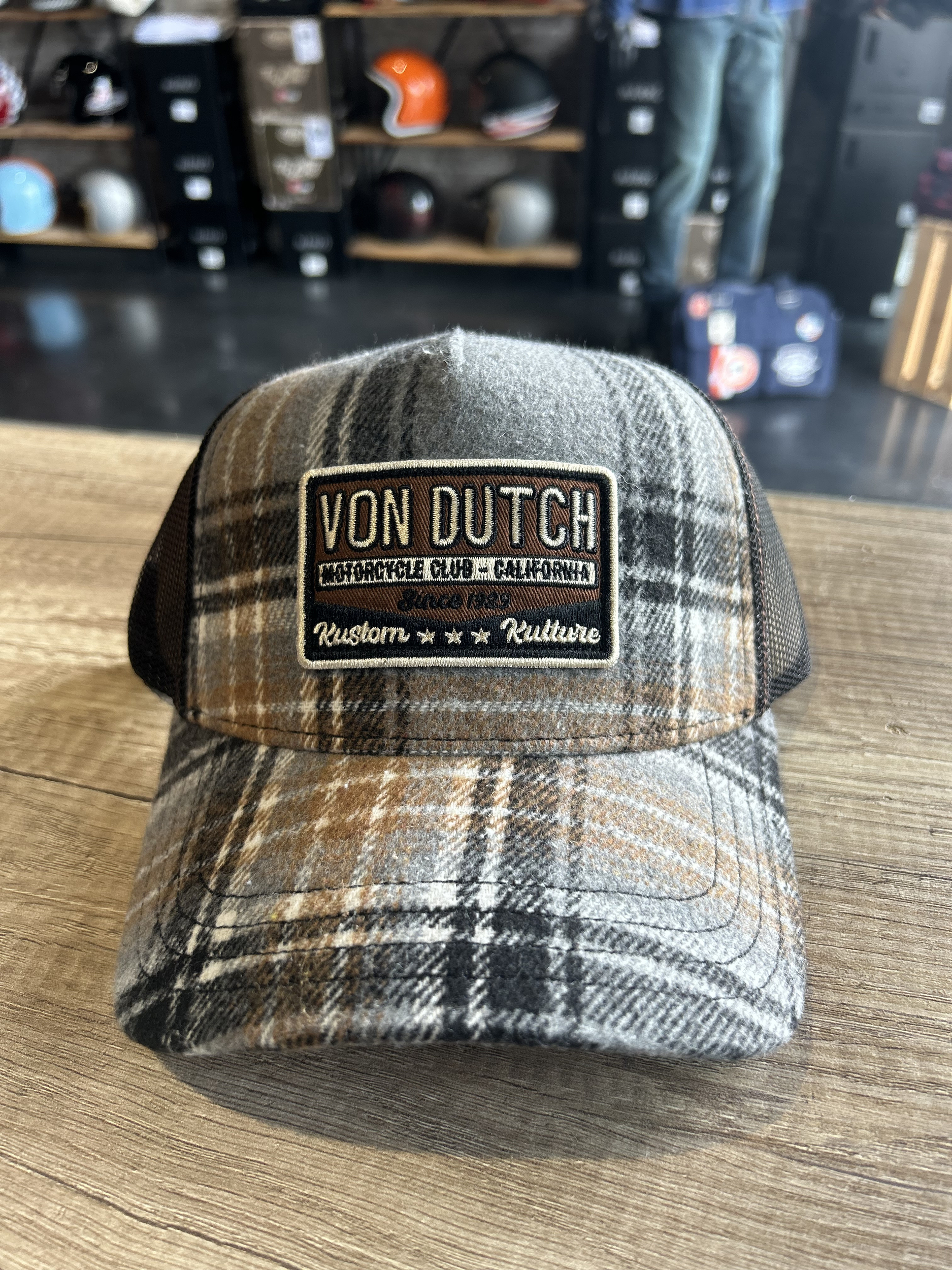 Casquette VD Carreaux Gris beige