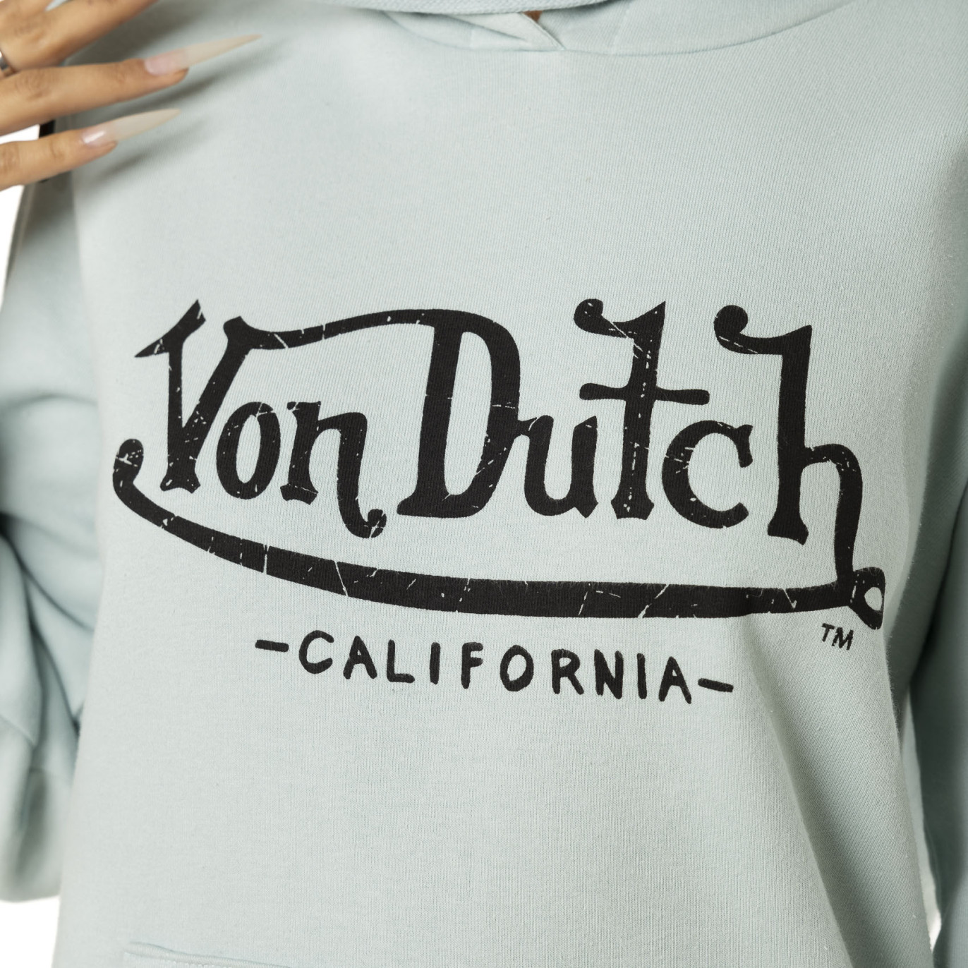 sweat-a-capuche-turquoise-von dutch zoom