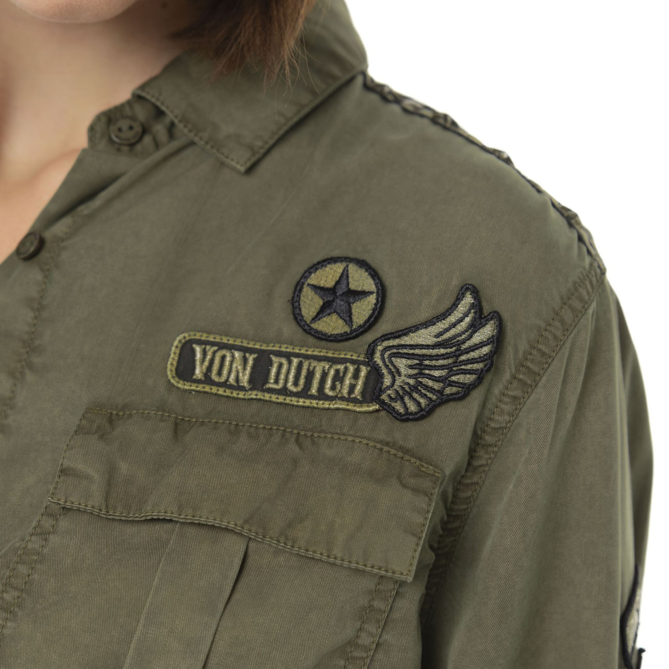 Chemise-femme-von dutch flag zoom