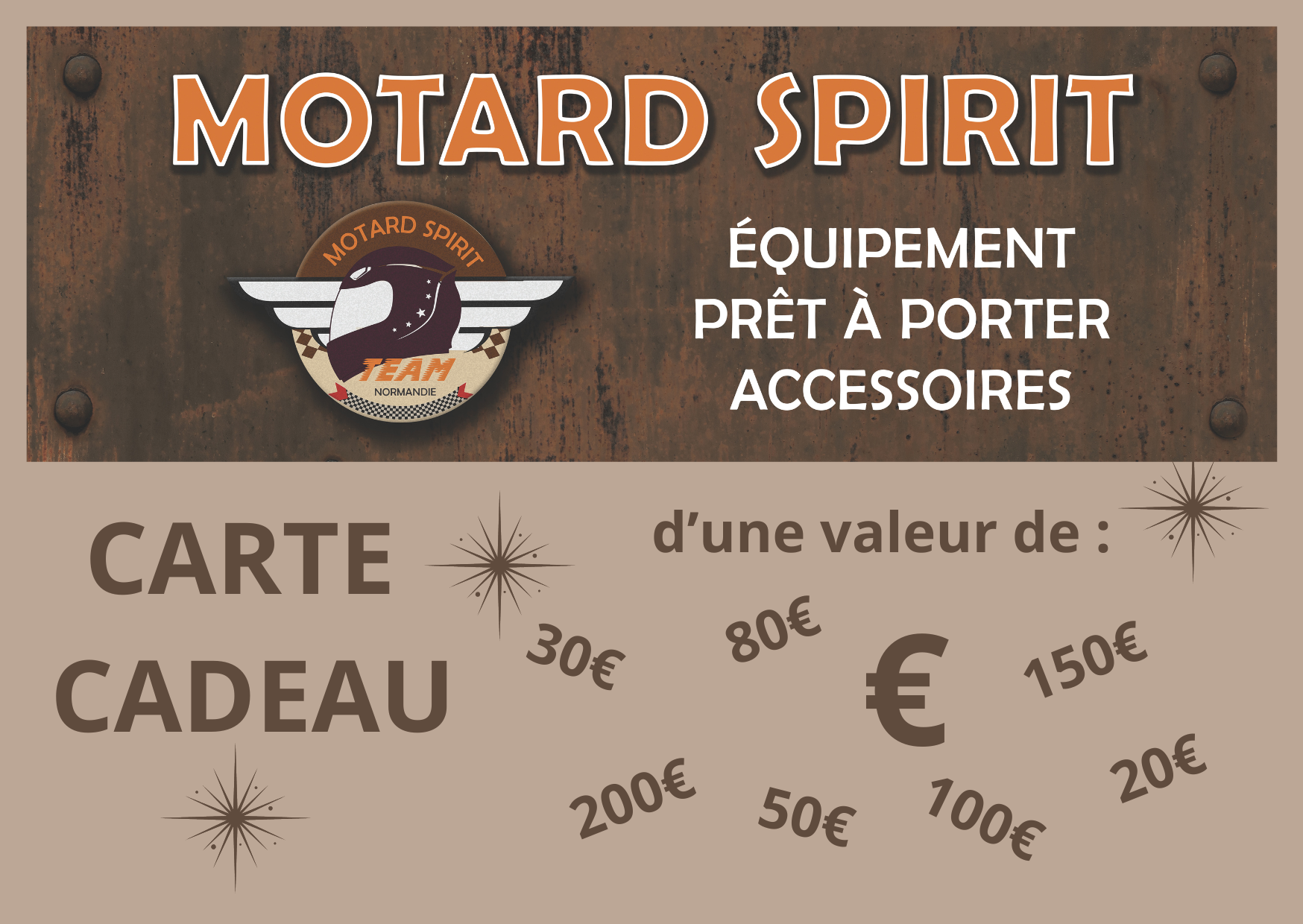 CARTE CADEAU Motard Spirit