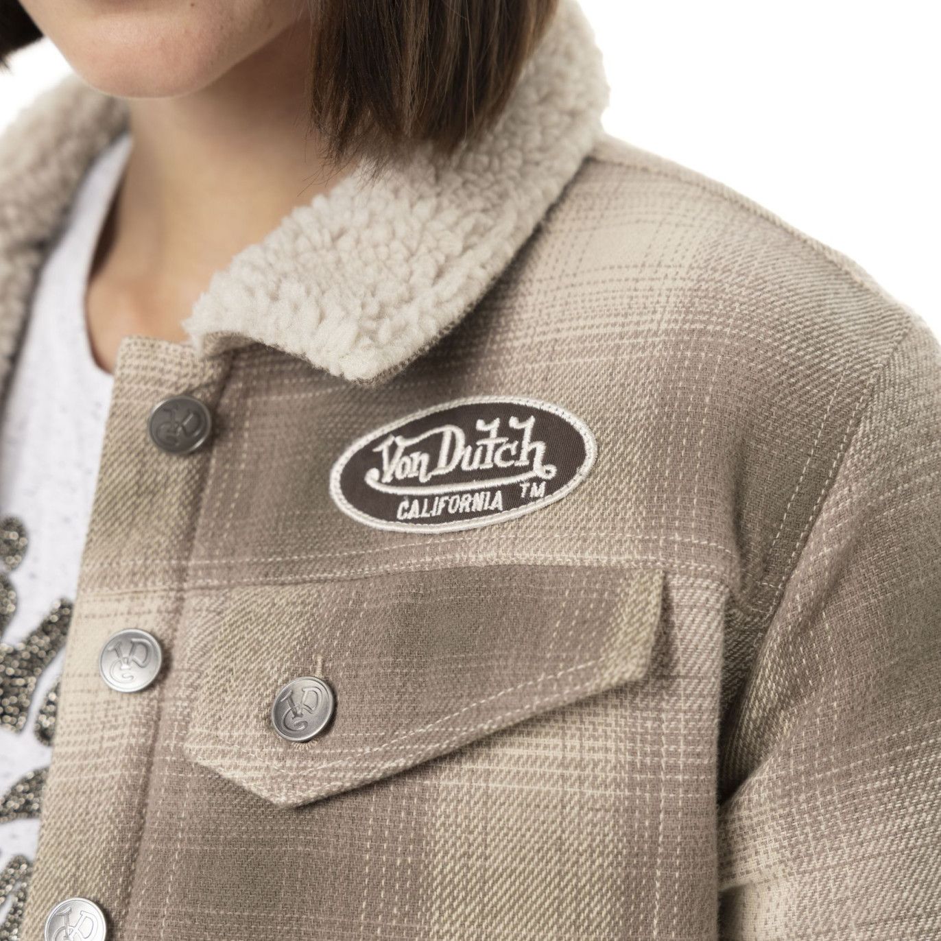 Veste-femme-von dutch patchs zoom face