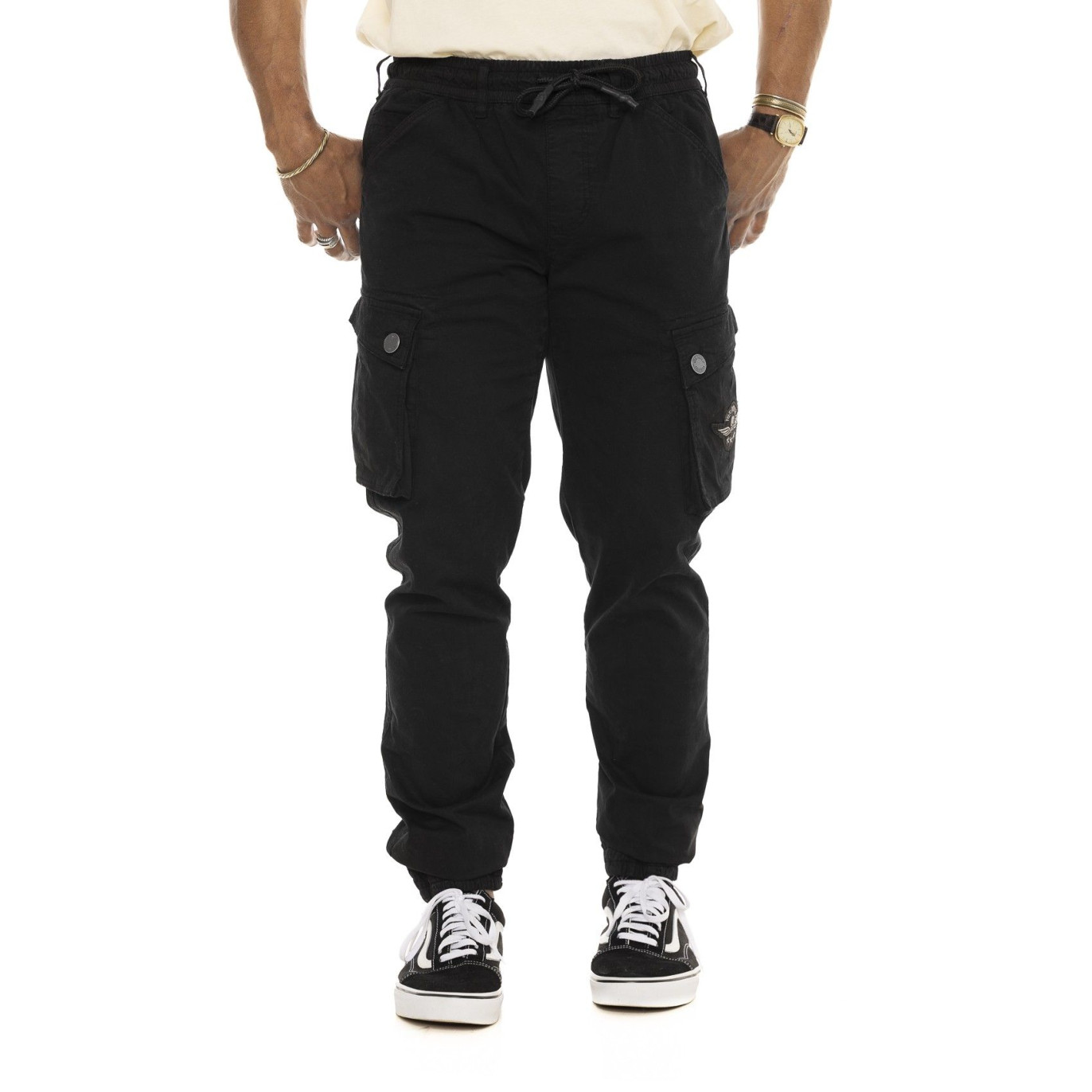 Pantalon-cargo-von dutch-Battle noir face