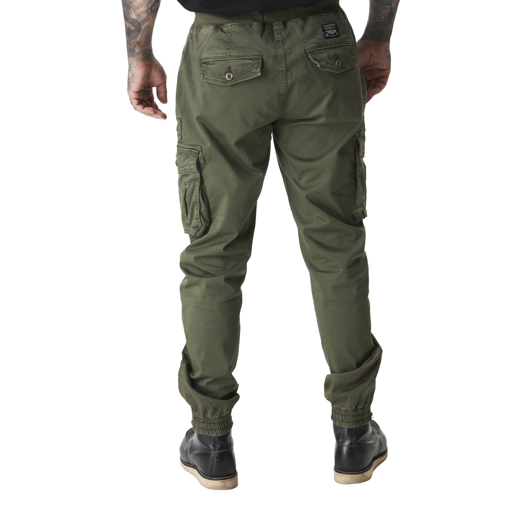 Pantalon cargo von dutch mick kaki dos
