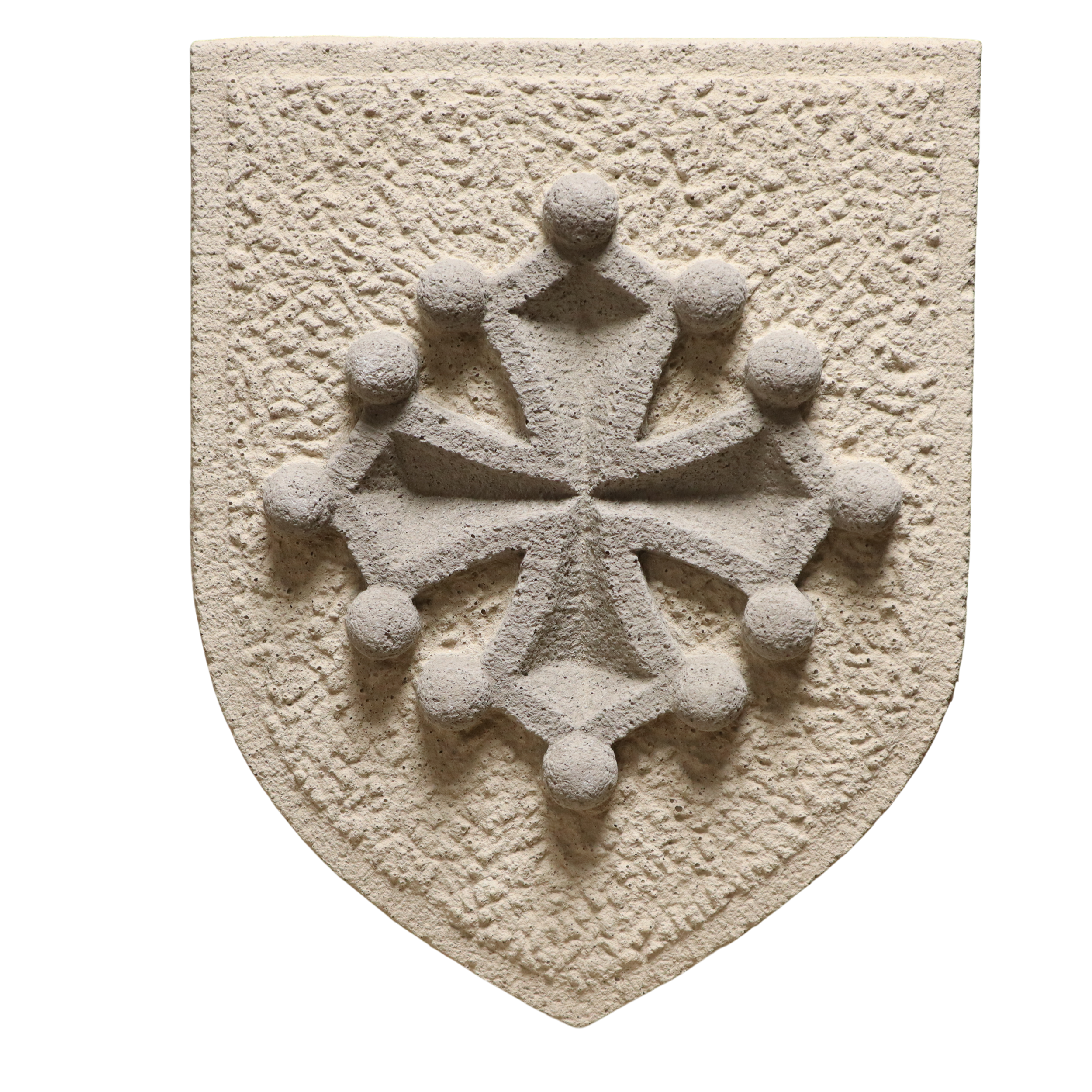 Blason croix occitane 2 couleurs fond ton pierre (2)