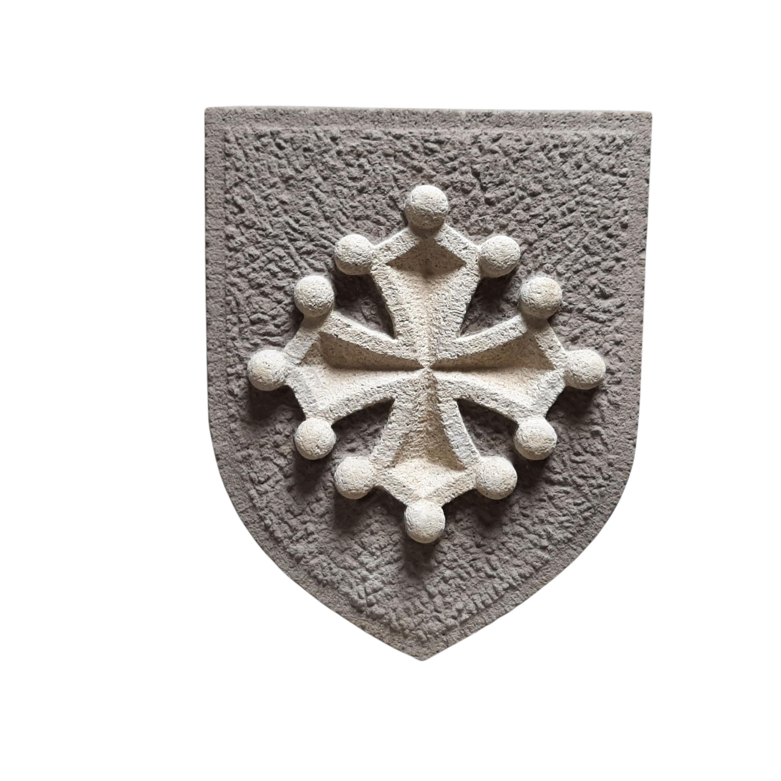 Blason croix occitane 2 couleurs fong gris (1)