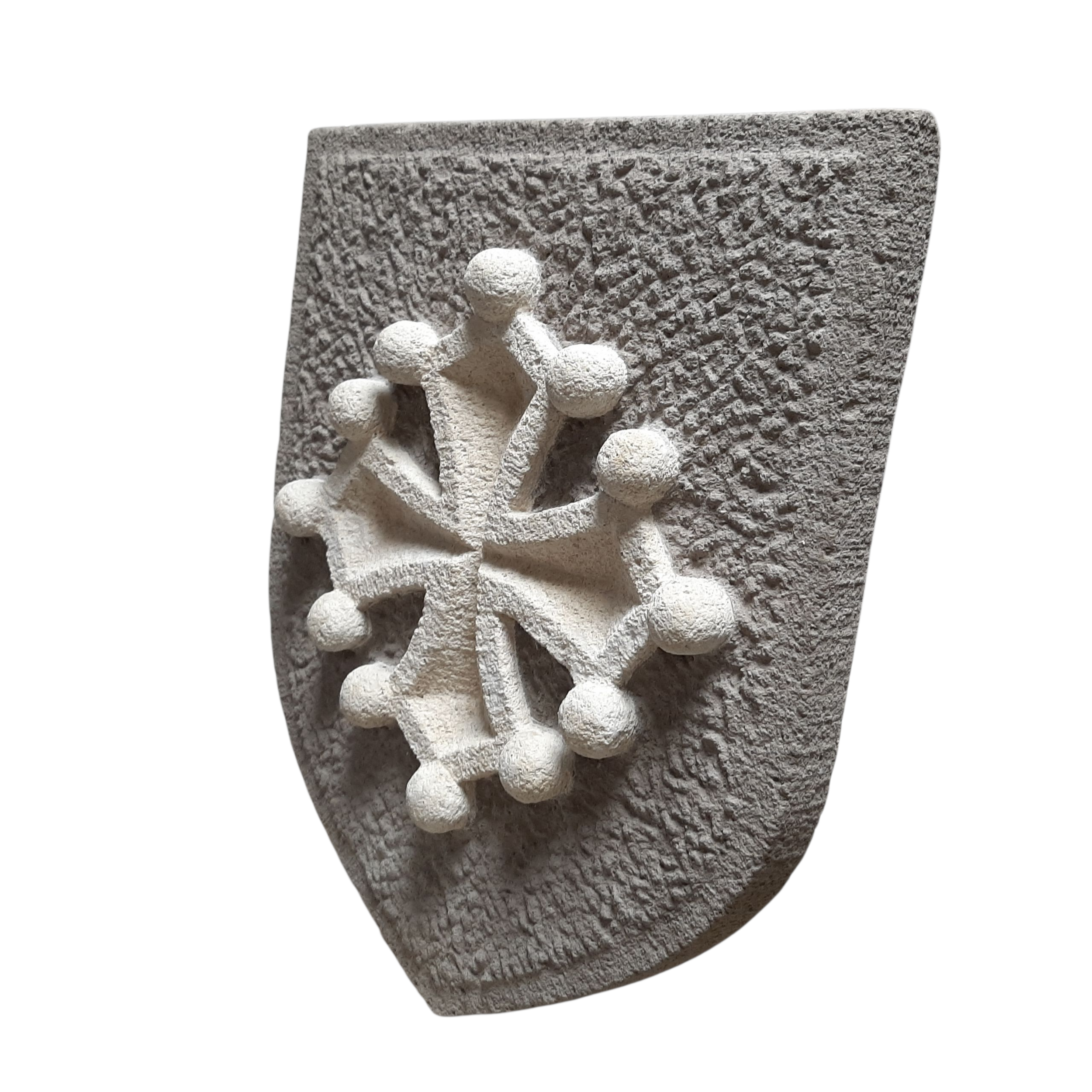 Blason croix occitane 2 couleurs fong gris (5)