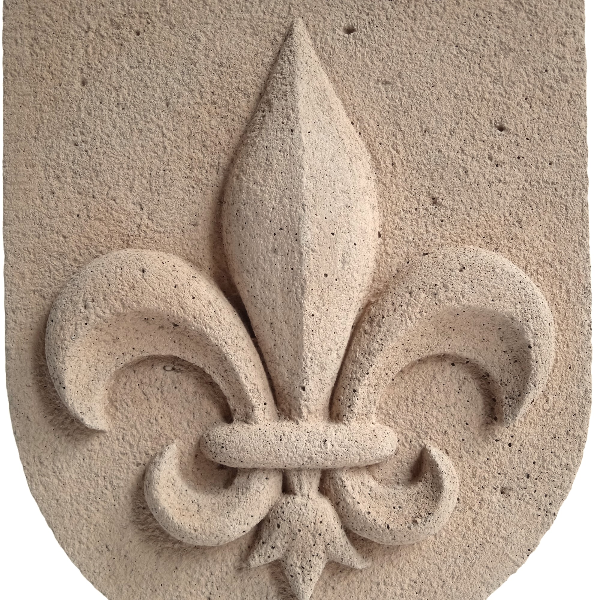 Blason fleur de lys en pierre (1)