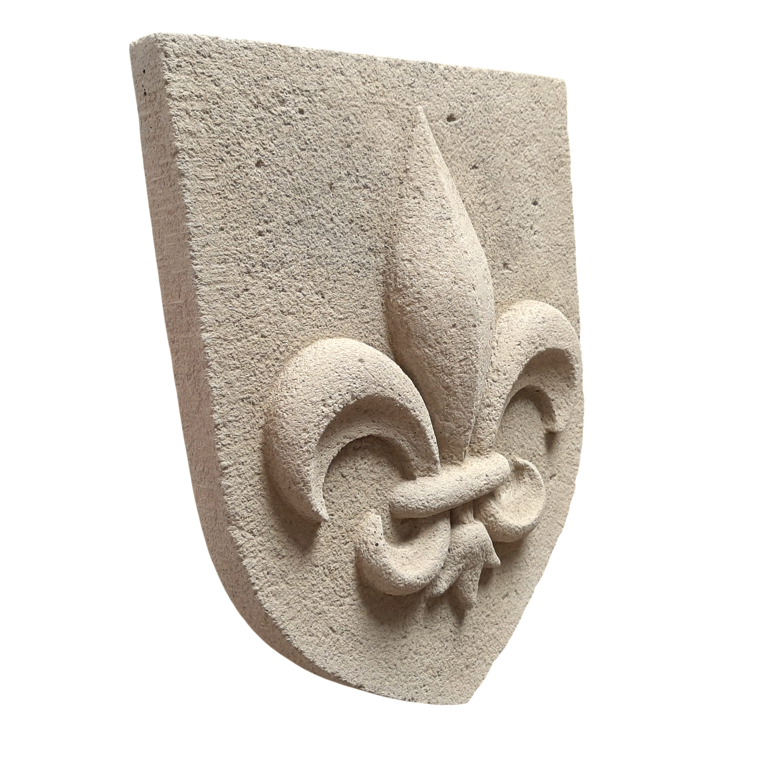 Blason fleur de lys en pierre (1)