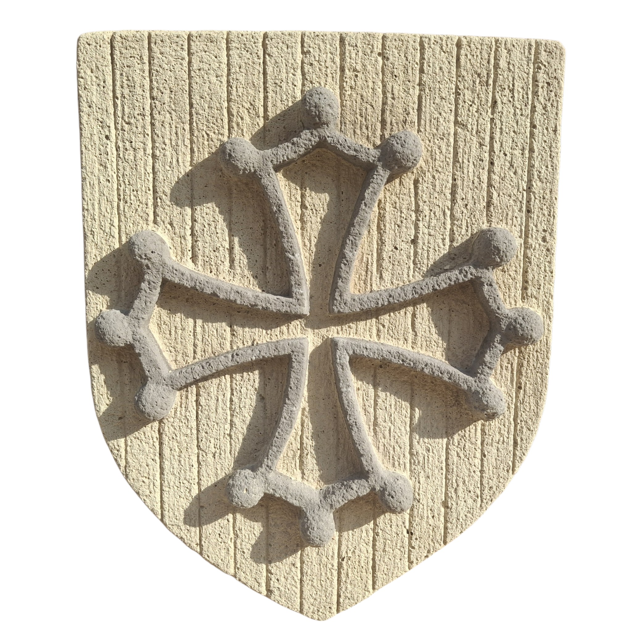 Blason languedoc 2 couleurs croix grise sur fond ton pierre (4)
