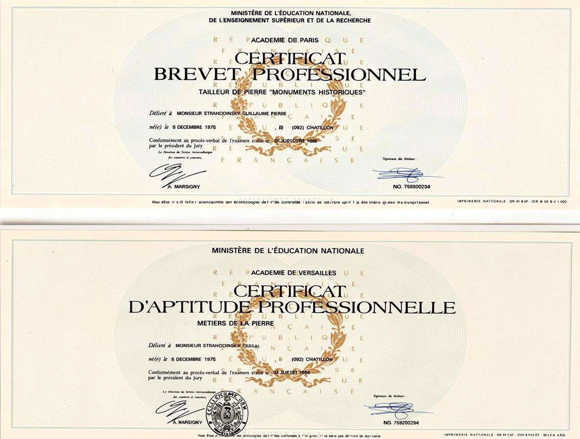 brevet professionnel de tailleur de pierre restauration de monuments historiques guillaume strahodinsky et c a p de tailleur de pierre guillaume 