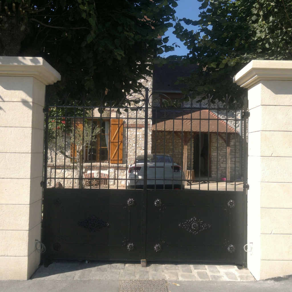 pilier de portail en pierre entree