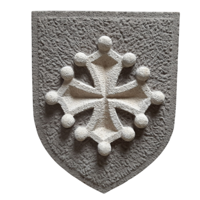 Blason croix occitane 2 couleurs fong gris (2)